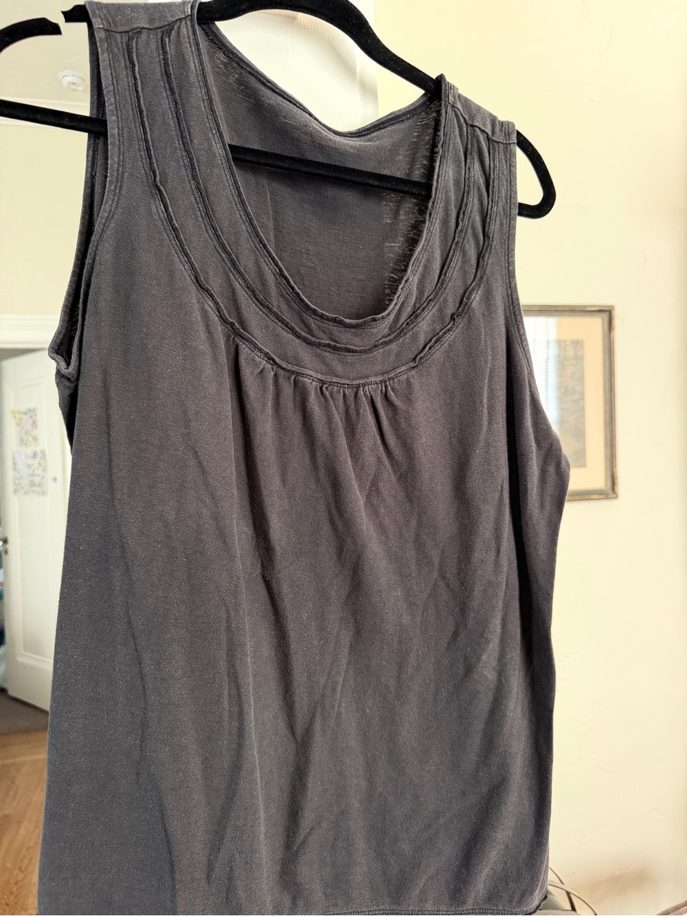 Royal Robbins Black Scoop Neck Sleeveless Tank